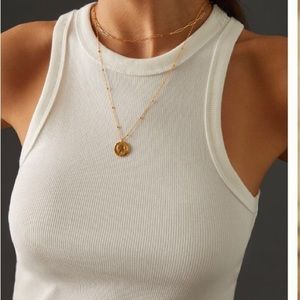 Anthropology Cropped Racerback Tank by Maeve Sz L White